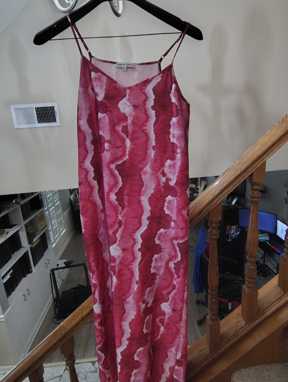 Sam Edelman Red & Pink Tie-Dye Slip Maxi Dress